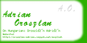 adrian oroszlan business card